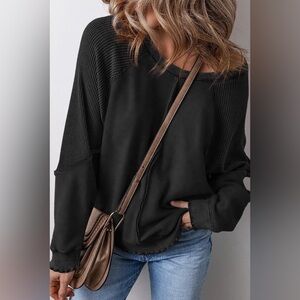 Exposed Seam Long Sleeve Sweatshirt